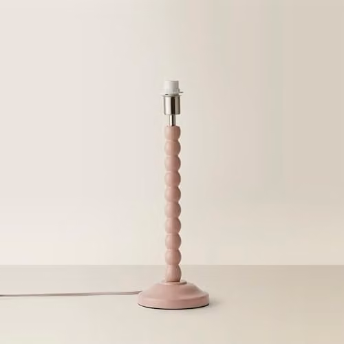 ValueLights Rose Pink and Blue Bobbin Stem Table Lamp Base with E14 Fitting