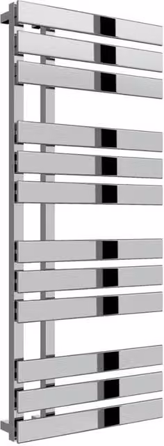 Bathroom Kingdom Sesia Chrome Designer Flat Panel Heated Towel Rail, Silver, W: 500 mm, H: 1180 mm – 1