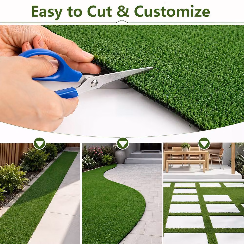 Costway Green Artificial Turf Rug Synthetic Lawn and Dog Potty Pad, W: 5 m, D: 1 m – 5