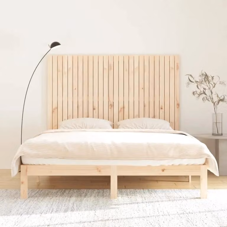 Berkfield Home Rustic Solid Wood Pine Wall Mounted Headboard, Brown, W: 166 cm, D: 3 cm, H: 110 cm