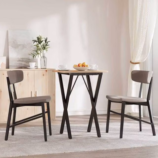 Berkfield Home Durable X-Frame Dining Table Legs in Matt Black Steel, W/D/H: 40 x 40 x 73 cm