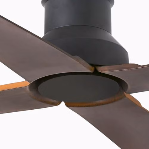 Faro Winch Ø130 DC Ceiling Fan in Matte Black and Brown with 4 Blades and Remote Control – 3