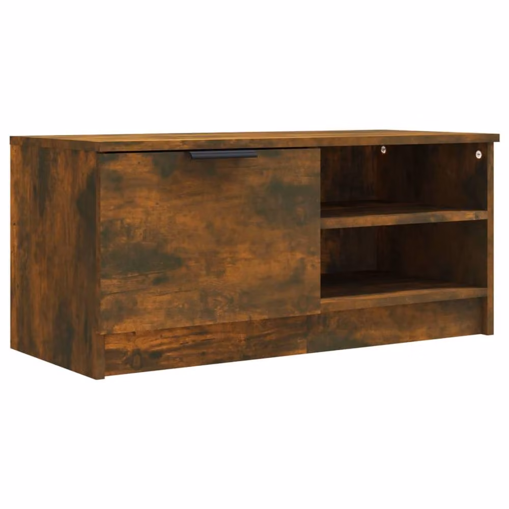 Berkfield Home TV Cabinet in Smoked Oak Brown, W/D/H: 80 x 35 x 36.5 cm – 3