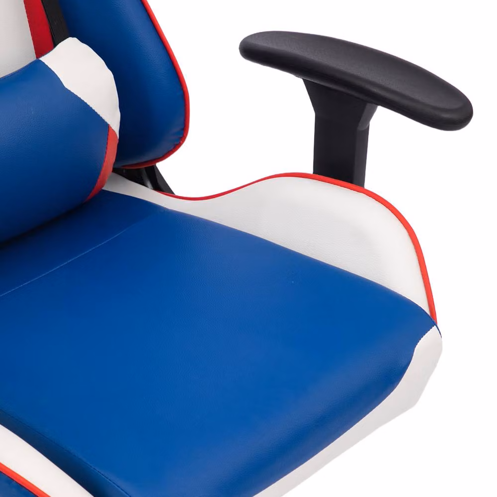 RayGar RG-PRO Gaming Chair in Blue with Synthetic Leather, Height Adjustable, 360 Degree Swivel and Headrest – 5