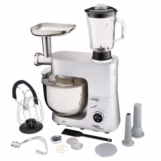 Cooks Professional Multi-Function 1800W Digital Stand Mixer with 8L Stainless Steel Bowl and Pulse Function in Silver – 2