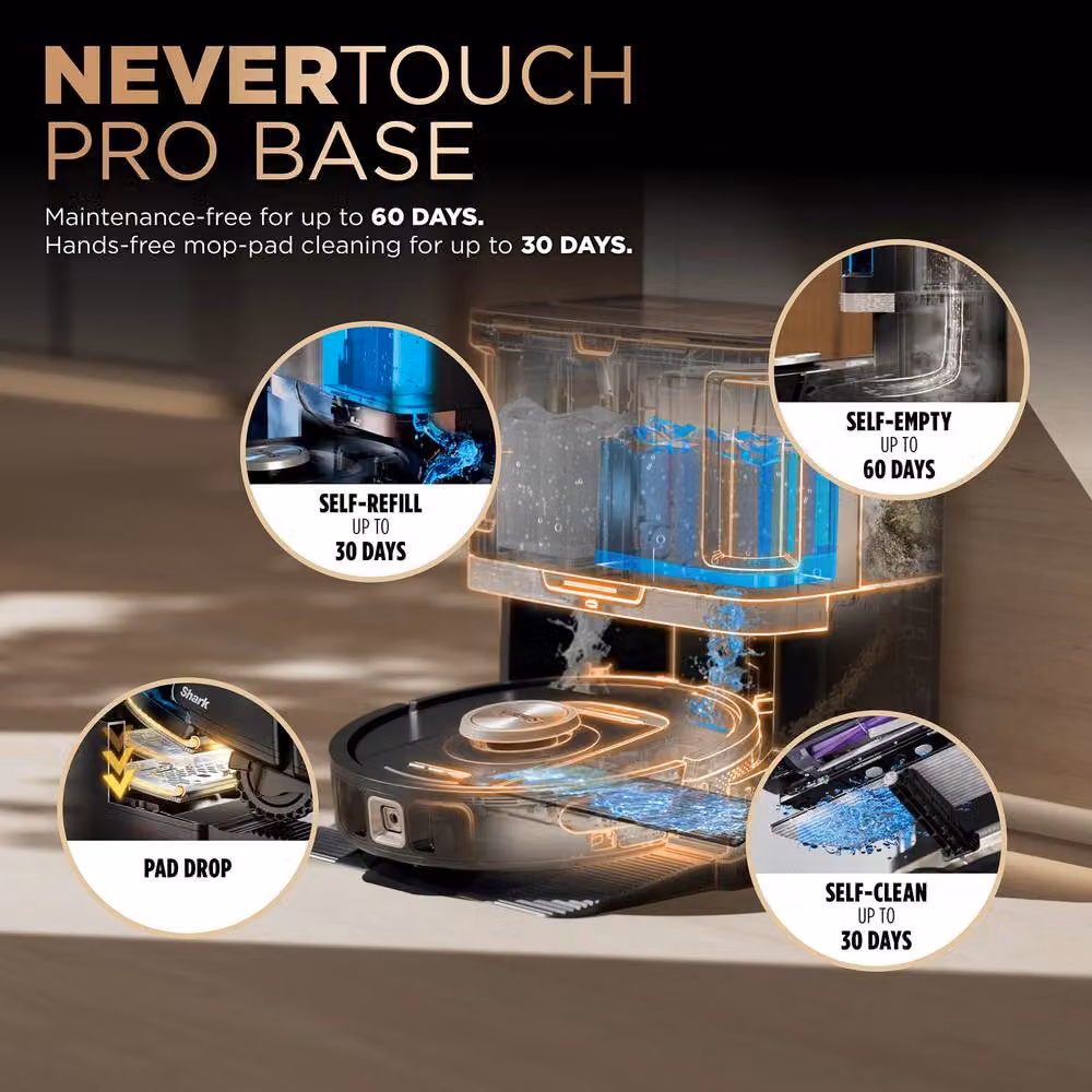 Shark PowerDetect NeverTouch Pro 2 in 1 Robot Vacuum and Mop RV2800ZEUK in Black – 4