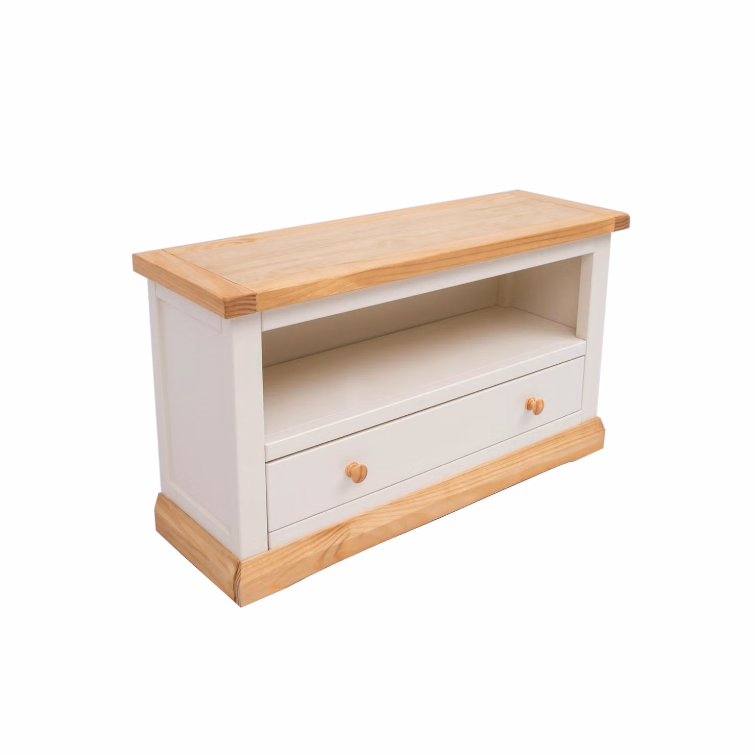 Cabinet Bits Trevi White 1 Drawer TV Stand in Waxed Pine Wood – 2
