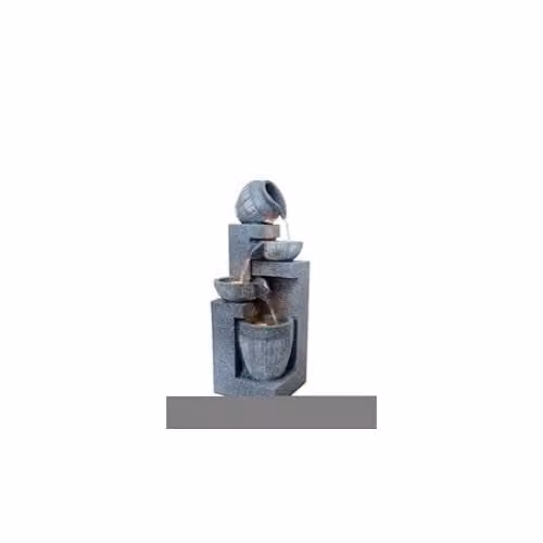 Tranquility Compact Nebula Mains Power Tabletop Cascade Water Feature in Sand and Black Resin, W/D/H: 18.0 x 49.0 x 18.0 cm – 1