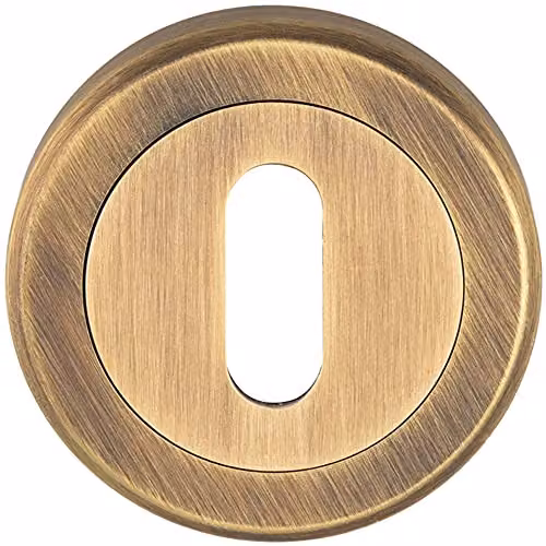 Loops 51mm Lock Profile Escutcheon with Chamfered Edge and Concealed Fix in Gold Brass
