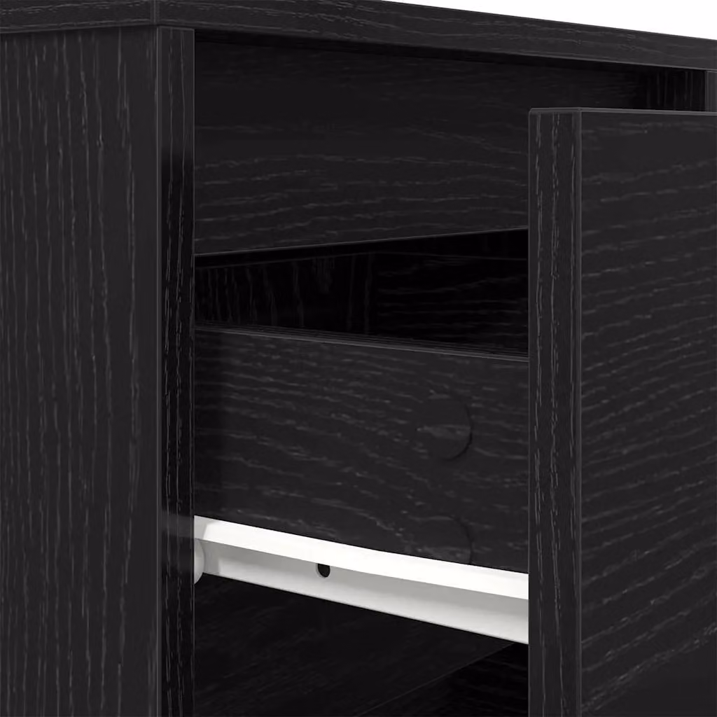Berkfield Home Bedside Cabinet with Integrated LED Lights in Black, W/D/H: 38 x 34 x 50 cm – 8