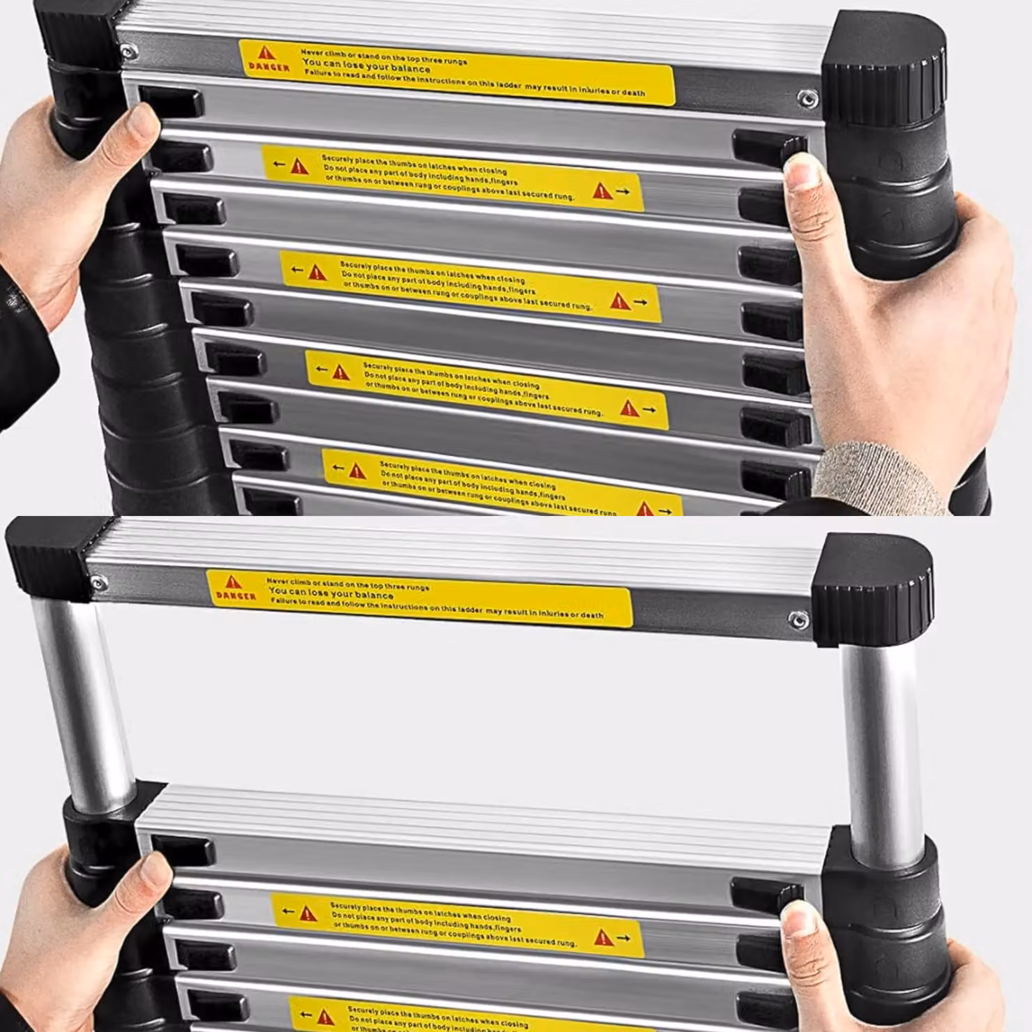 Samuel Alexander 4.7m Telescopic Multi-Purpose Aluminium Folding Ladder in Silver – 5