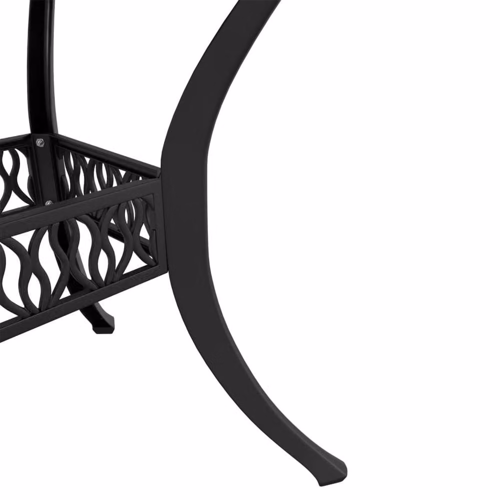 Berkfield Home Black Cast Aluminium Garden Table W: 90 cm, D: 75 cm – 7