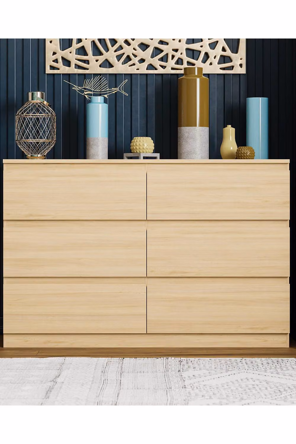 HD Designs Denver 6 Drawer Chest of Drawers in Brown – 3