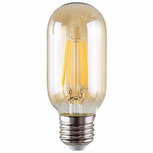 MiniSun 4W LED Filament E27 Amber Tubular Radio Valve Light Bulb, 2700K Warm White