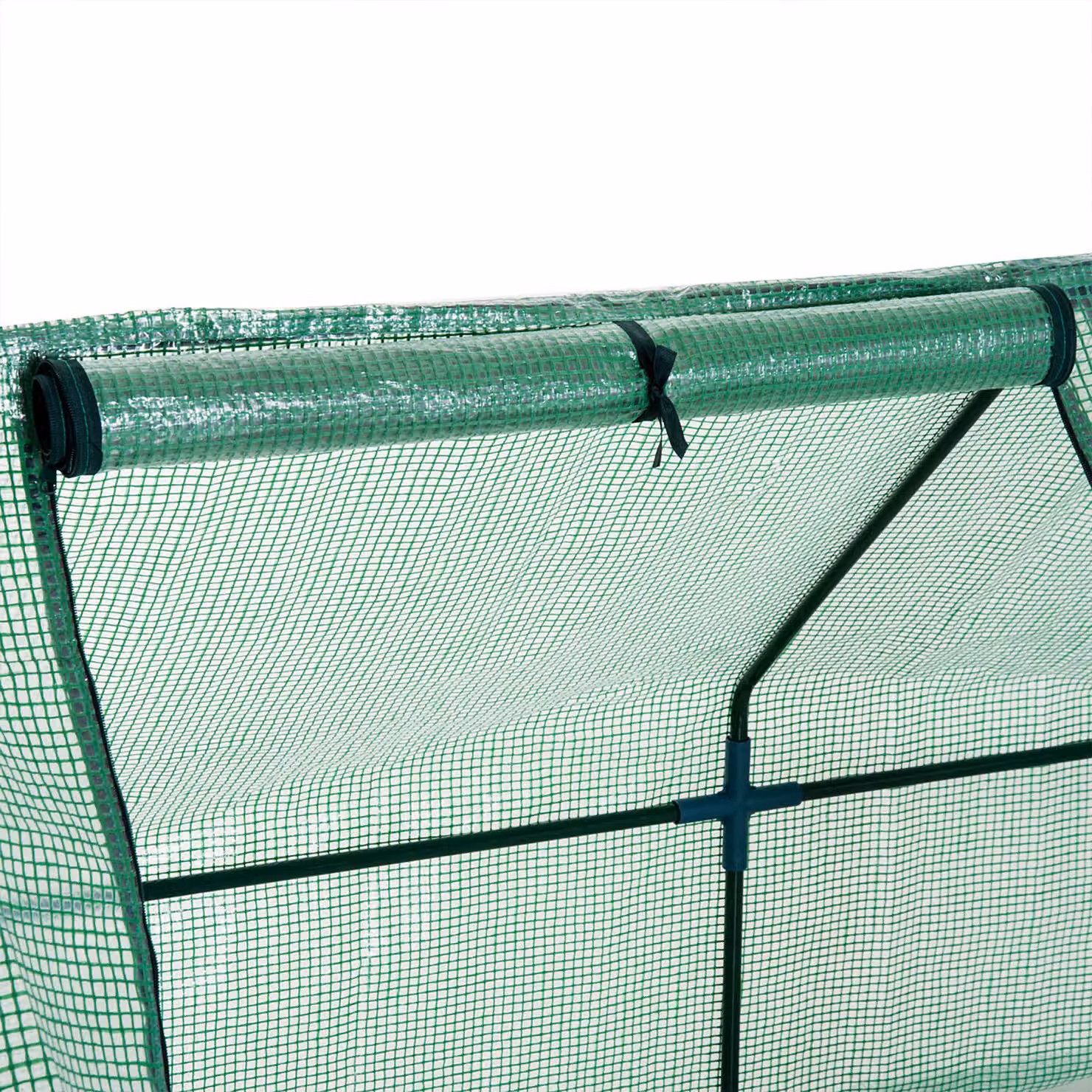 Outsunny Green Steel Frame Gable Poly Tunnel Greenhouse, W: 270 cm, D: 90 cm, H: 90 cm – 4