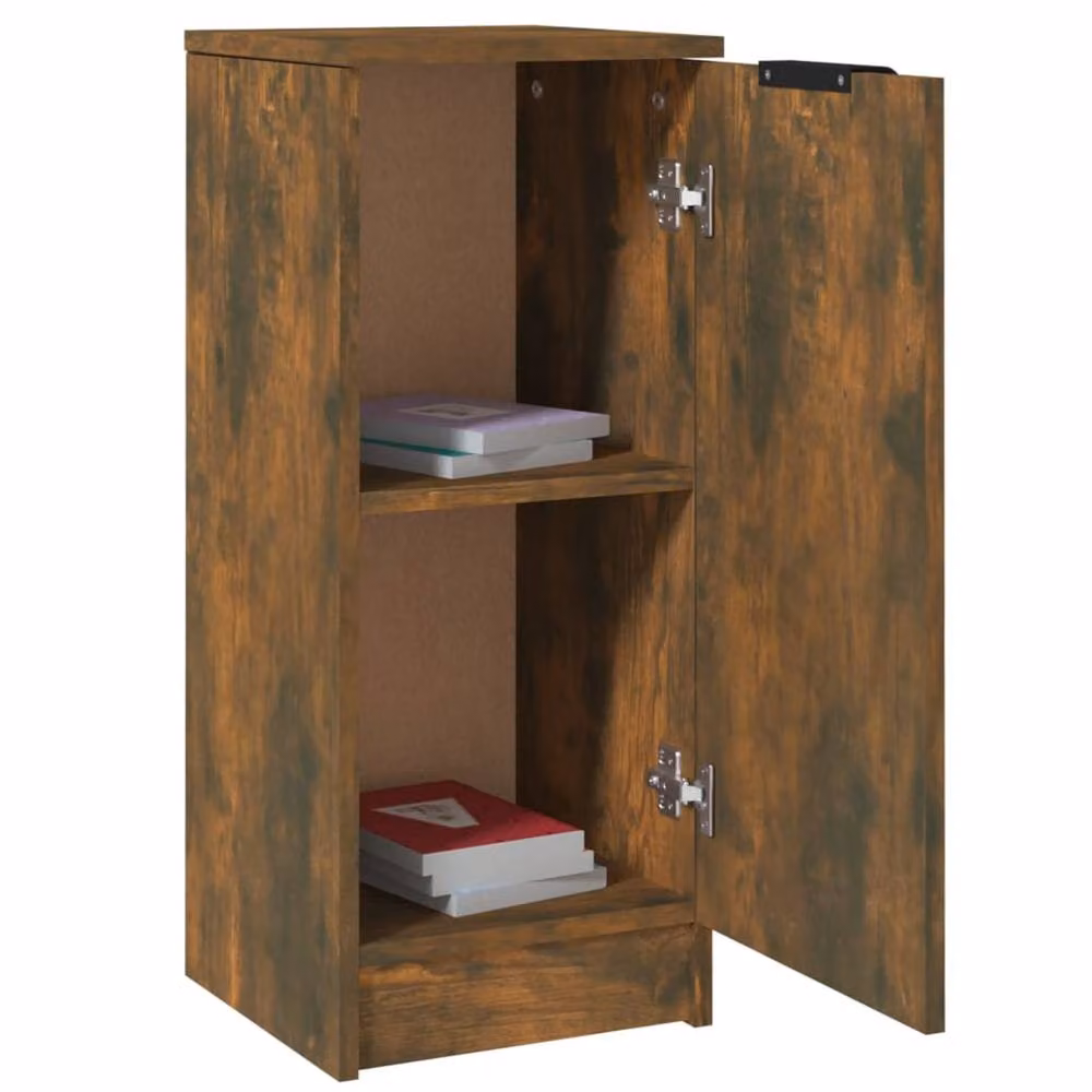 Berkfield Home Smoked Oak Sideboard in Brown MDF, W/D/H: 30 x 30 x 70 cm – 3
