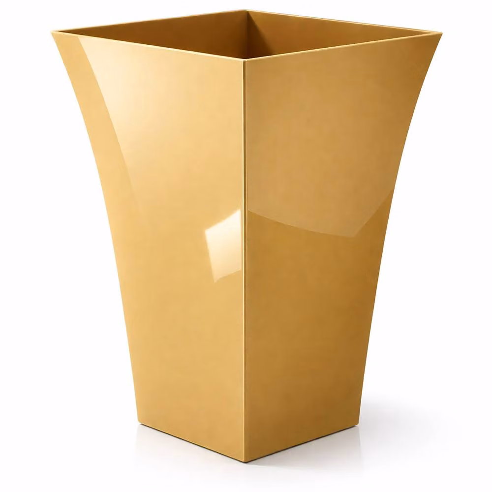 Simpa Milano Tall Square Plastic Plant Pots, Set of 2, Gold, H 45 x W 30 x D 19 cm – 3