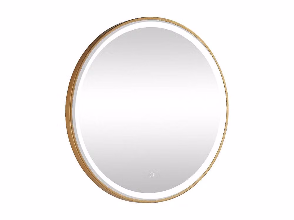 NUMEA Round Illuminated Gold Bathroom Mirror with LED Light, Diameter: 80 cm – 2