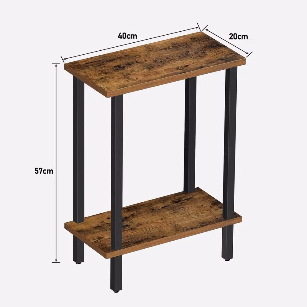 FORGEVIO Small Brown Industrial Side Table, W/D/H: 20 x 40 x 55 cm – 2