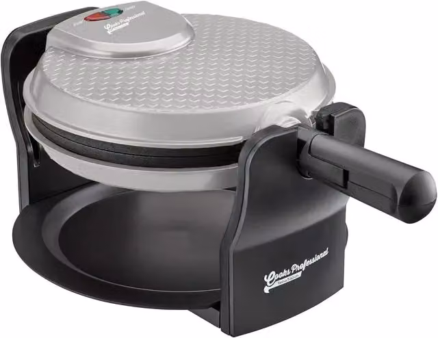 Cooks Professional Rotary Belgian Waffle Maker in Silver with Dishwasher Safe Parts – 2