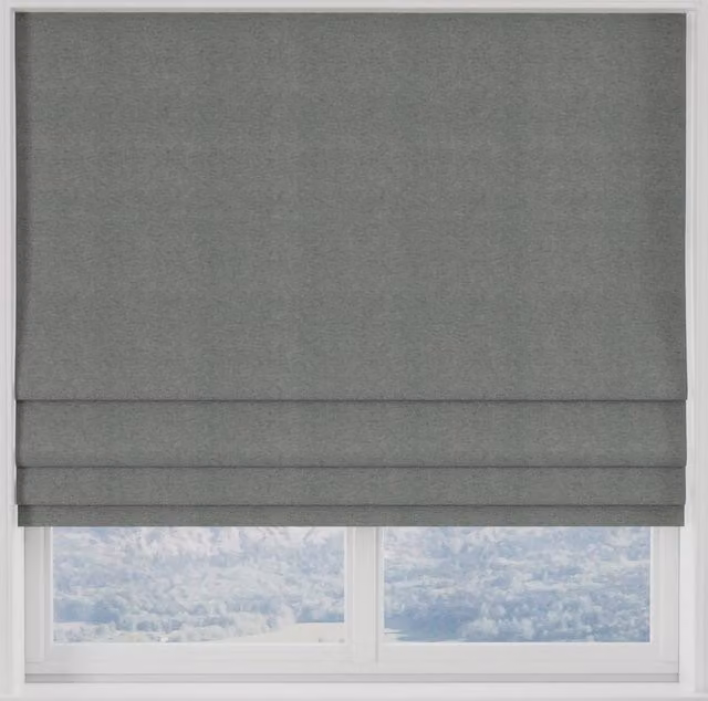 Terrys Modena Made to Measure Roman Blind in Grey Denim Blackout Polyester