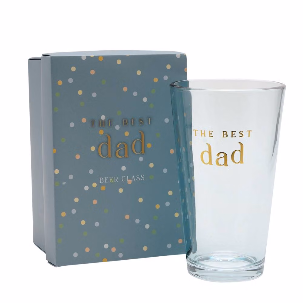 Confetti The Best Dad Beer Glass in Clear and Gold – 2