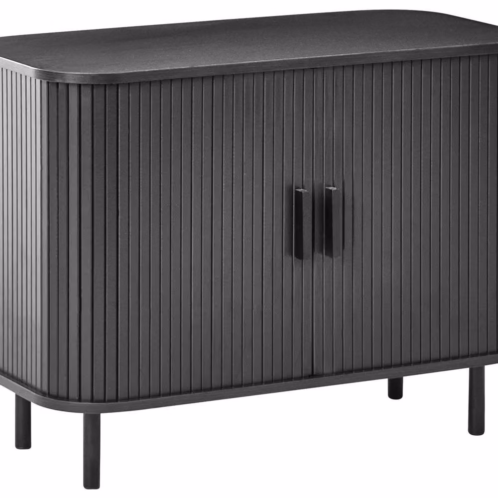 Wyld and Coco Black MDF and Metal Retro Sideboard, W: 80 cm, D: 40 cm, H: 60 cm – 2
