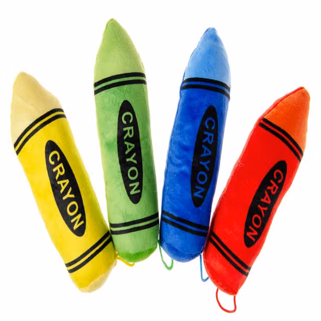 LG-Imports Single Plush Crayon, White, Height: 21 cm