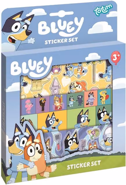 Totum Bluey Sticker Set in Blue and Multicolour