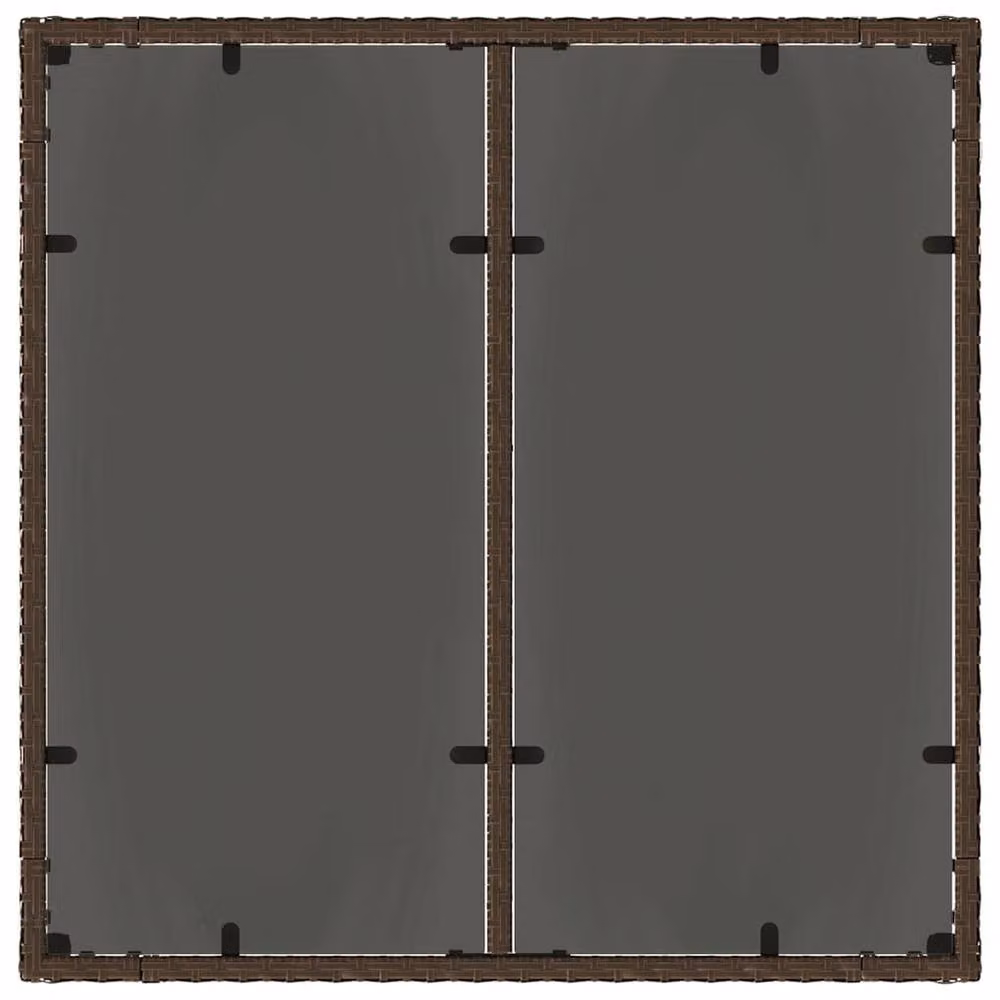Berkfield Home Brown Poly Rattan Garden Table with Glass Top W/D/H: 90 x 90 x 75 cm – 4