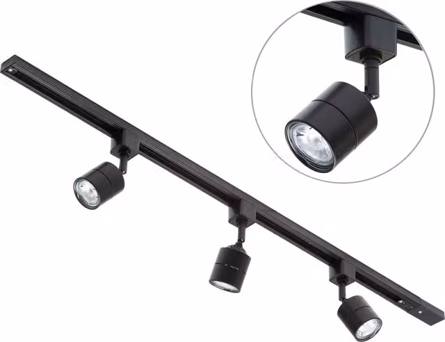 Litecraft Soho 1m Track Light Kit with LED Bulbs in Black