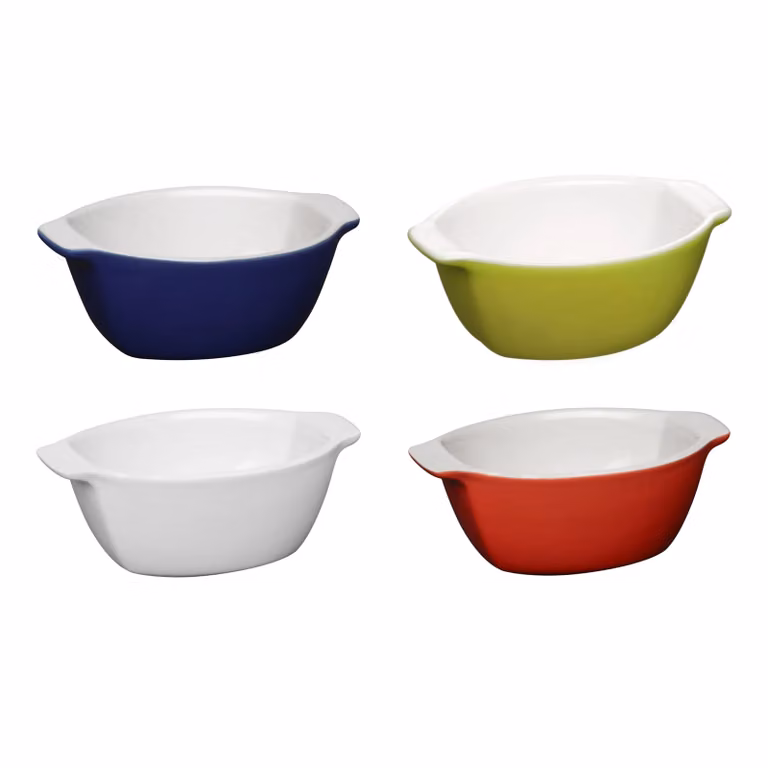 Orsina Imperial Blue Oval Stoneware Ramekin Baking Dish, 190ml, Green