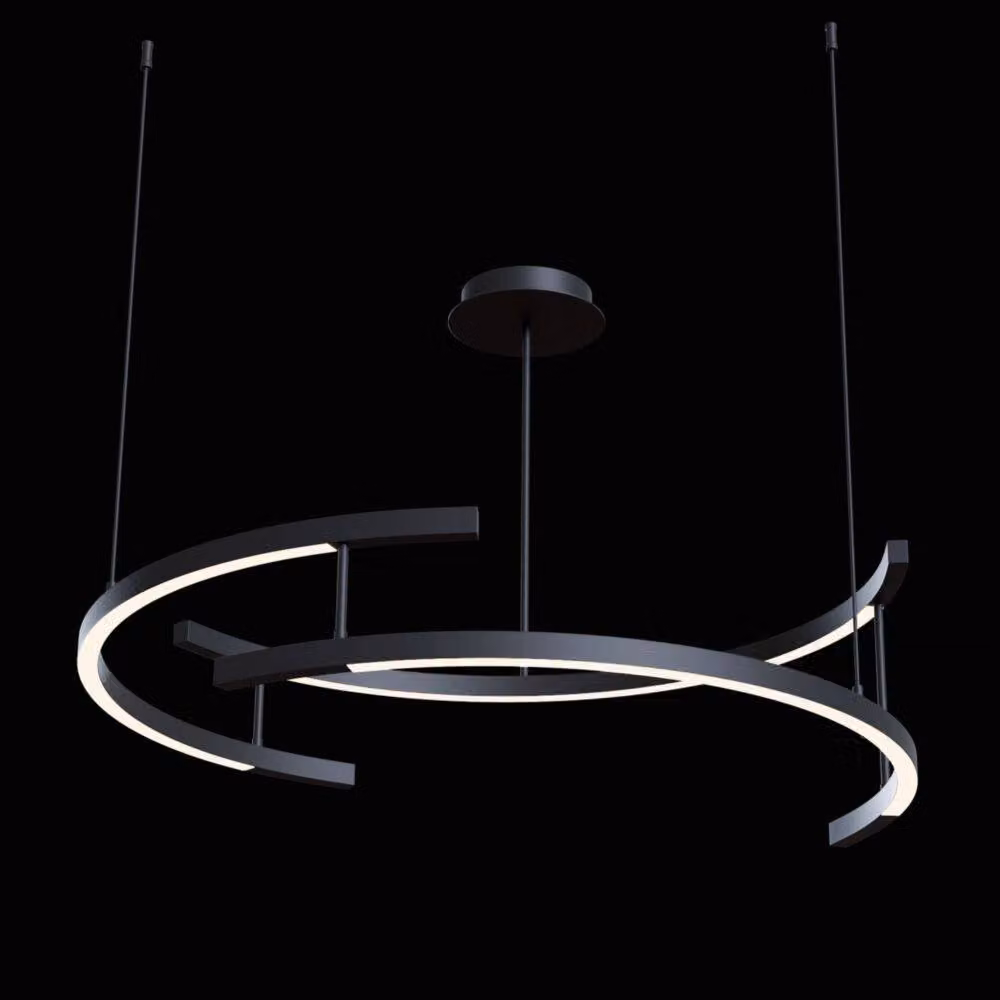 Netlighting Line Modern Integrated LED Pendant Ceiling Light in Black with Warm White 3000K Light – 2