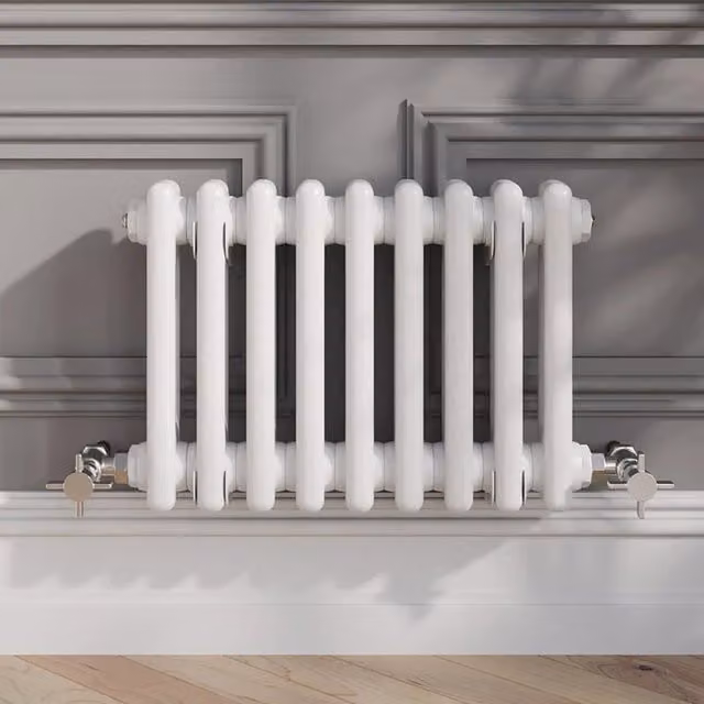 Temprazo White Steel Wall Radiator H: 60.5 cm, W: 30.0 cm, D: 7.0 cm