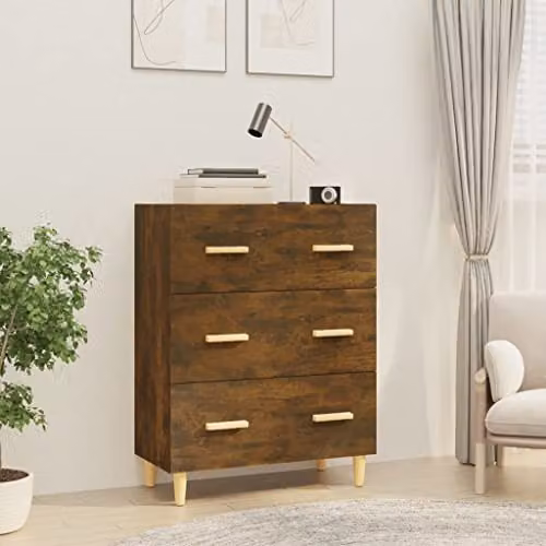 vidaXL Mid-Century Sideboard in Smoked Oak, Brown, W/D/H: 70 x 33 x 90 cm – 2