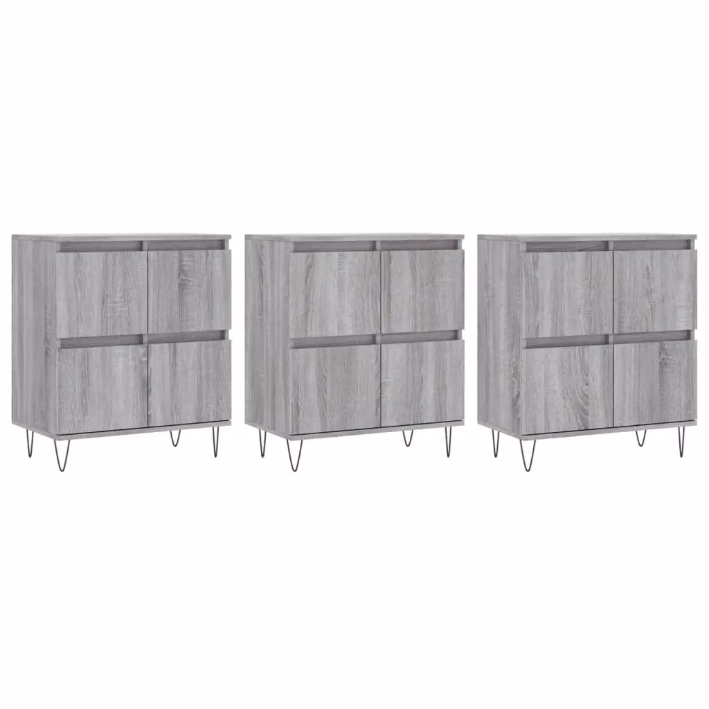 Berkfield Home 3-Piece Sideboard Set in Grey Sonoma Matt Engineered Wood – 2