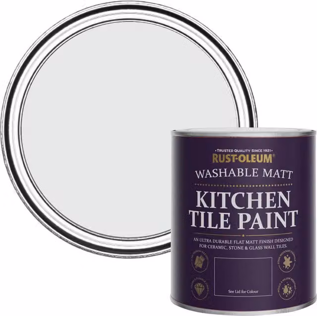 Rust-Oleum Kitchen Tile Paint in Matt Finish, Monaco Mist Grey, 750ml – 1