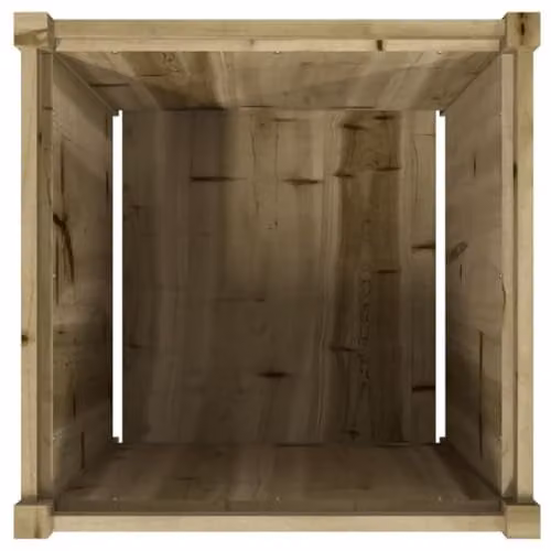 vidaXL Set of 2 Impregnated Pine Wood Garden Planters, Brown, W/D/H: 60 x 60 x 60 cm – 5