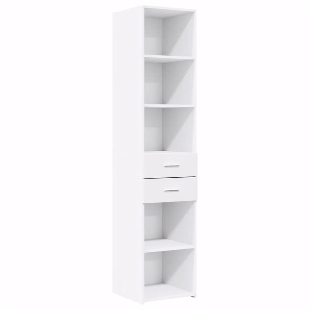 Berkfield Home Modern White Matt Highboard W/D/H: 40 x 42.5 x 185 cm