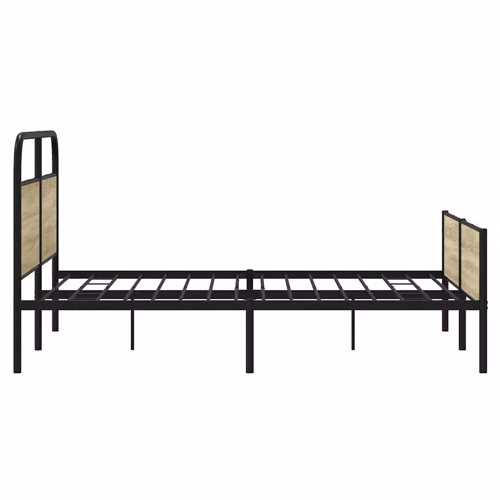 Berkfield Home Metal Bed Frame in Sonoma Oak Brown, King Size, W: 150 cm, D: 200 cm – 3