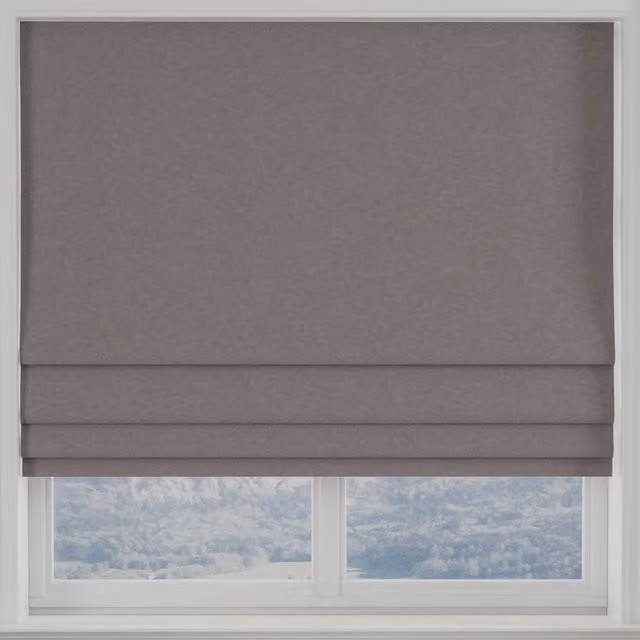 Terrys Kansai Plain Blackout Made to Measure Roman Blind in Grey or Purple