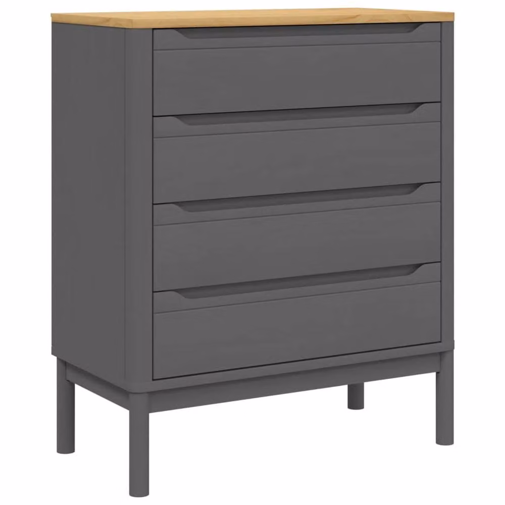 Berkfield Home Floro Chest of Drawers in Grey Solid Pine Wood – 2