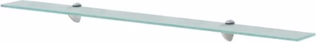 Berkfield Home Clear Glass Floating Shelf, W: 100 cm, D: 10 cm, H: 1 cm