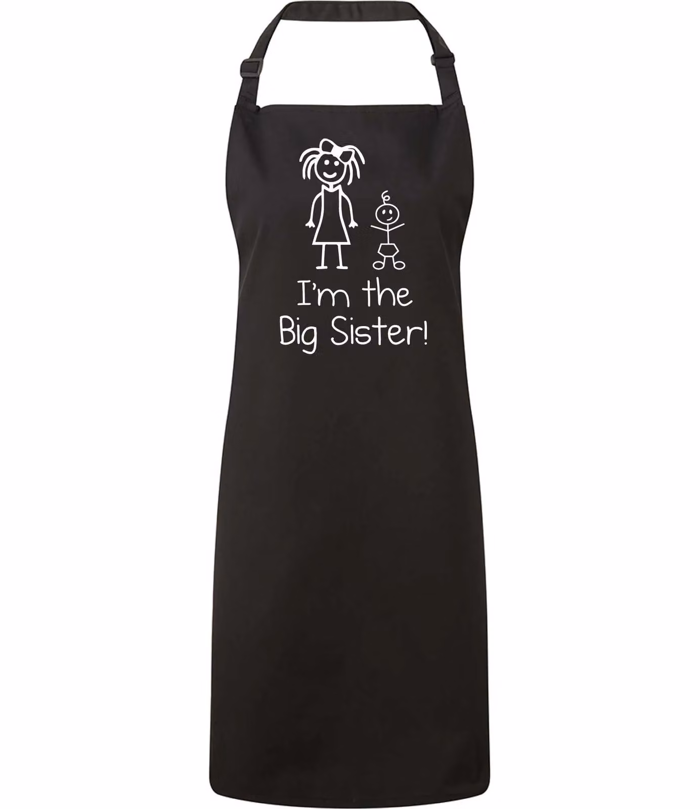 60 SECOND MAKEOVER Women's I'm The Big Sister Apron in Black – 2