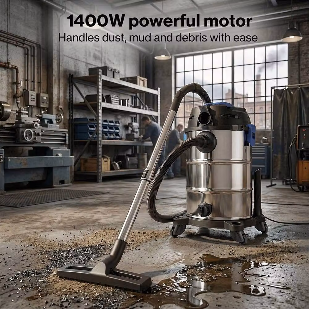 Nordara 30L Heavy-Duty Wet and Dry Vacuum Cleaner in Silver – 2
