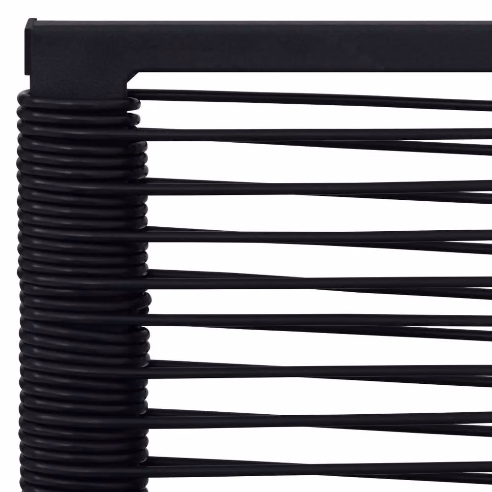 Berkfield Home Set of 4 Modern Black PVC Rattan and Metal Garden Chairs – 4