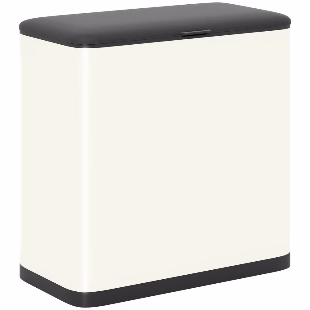 HOMCOM Hanging Kitchen Bin with Stay-Open Flip Lid and Removable Inner Bucket, Cream/Beige/White – 2