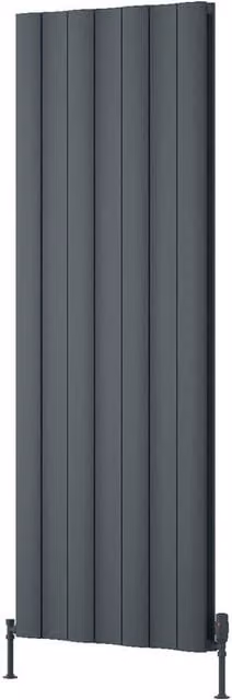Bathroom Kingdom Gio Anthracite Double Flat Panel Vertical Radiator, Grey, H: 180 cm, W: 66 cm