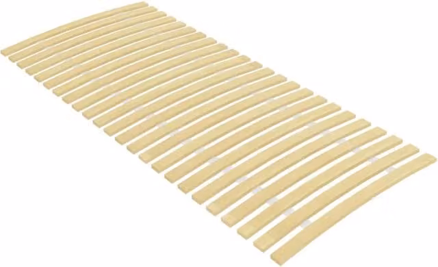 Berkfield Home Slatted Bed Base with 24 Cambered Sprung Wood Slats, Brown, W: 90 cm, L: 200 cm