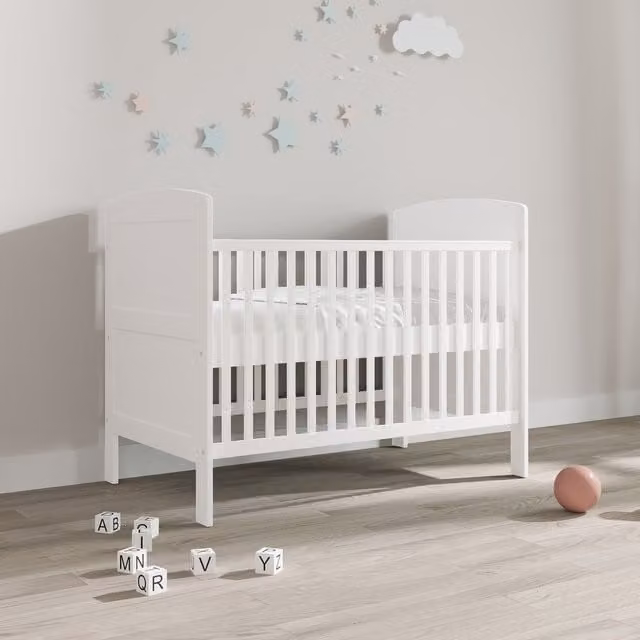 Viculii Phoebe Mini Cot Bed with Drop Side in White